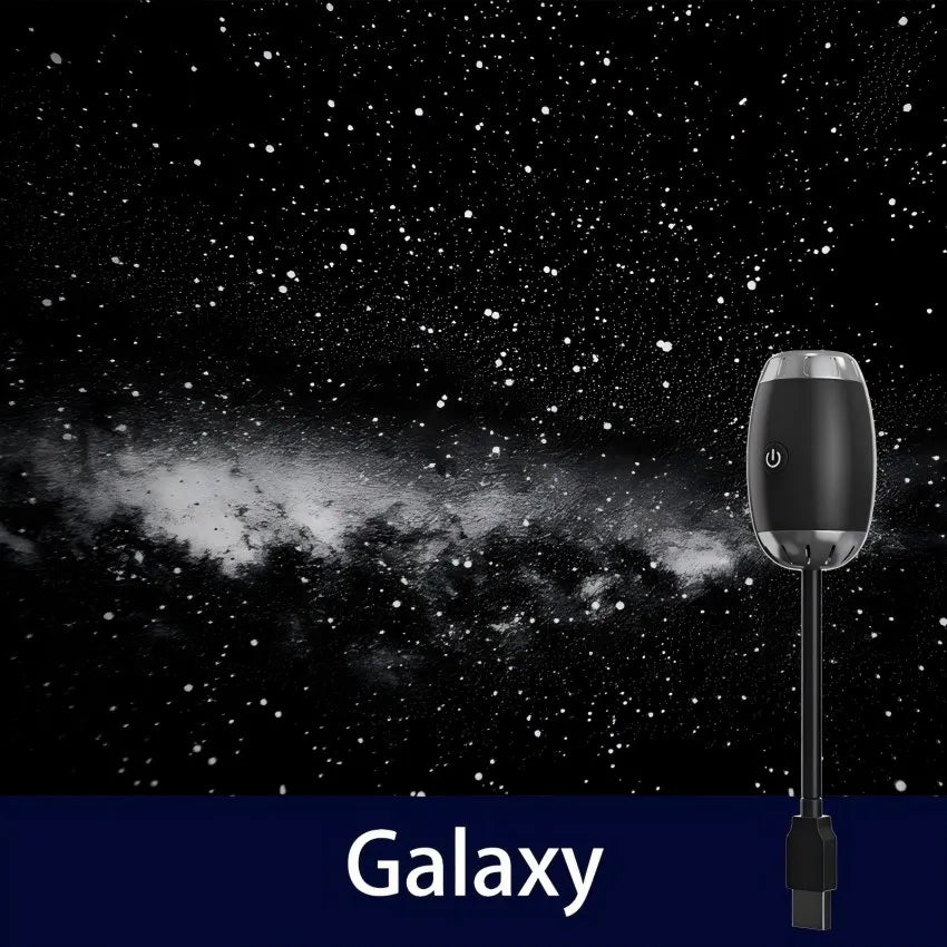 USB proyector galaxia luz nocturna luz de ambiente para coche, luces LED de estrellas para dormitorio, lámpara decorativa para fiestas, hogar y gaming, Saturno