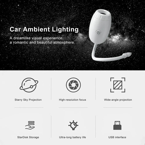 USB proyector galaxia luz nocturna luz de ambiente para coche, luces LED de estrellas para dormitorio, lámpara decorativa para fiestas, hogar y gaming, Saturno