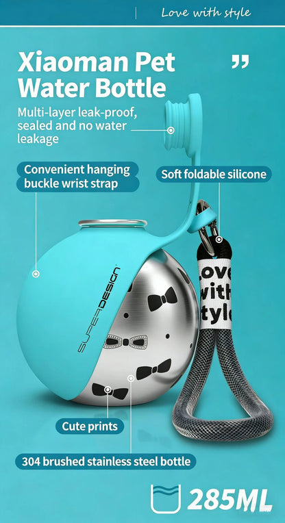 Botella de Agua Portatil para Perros - Bebedero Plegable Antigoteo con Filtro