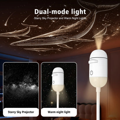 Proyector de Estrellas Galaxy Projector - Lampara Nocturna LED 2 en 1 con Enfoque Ajustable