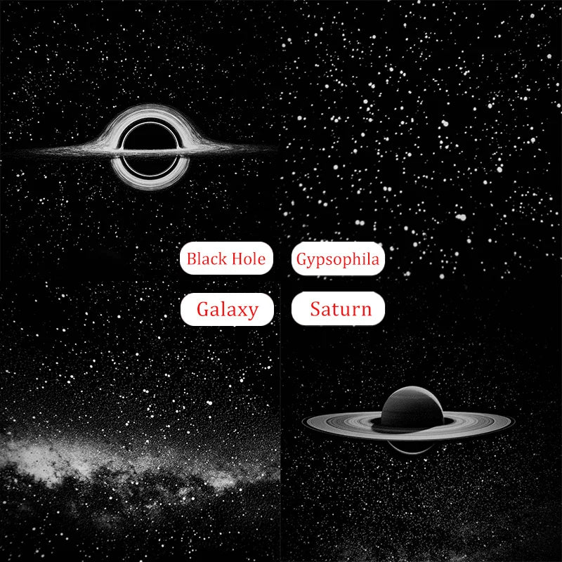 USB proyector galaxia luz nocturna luz de ambiente para coche, luces LED de estrellas para dormitorio, lámpara decorativa para fiestas, hogar y gaming, Saturno
