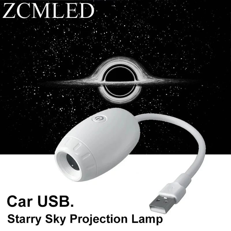 USB proyector galaxia luz nocturna luz de ambiente para coche, luces LED de estrellas para dormitorio, lámpara decorativa para fiestas, hogar y gaming, Saturno